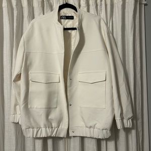 Zara Cream Bomber Jacket